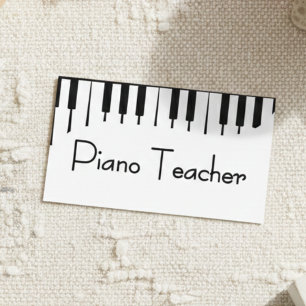 Piano teacher private lessons business card