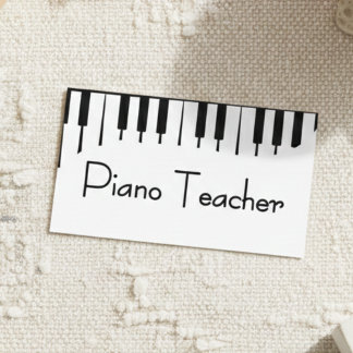 Piano teacher private lessons business card