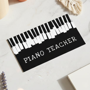 Piano teacher private lessons business card