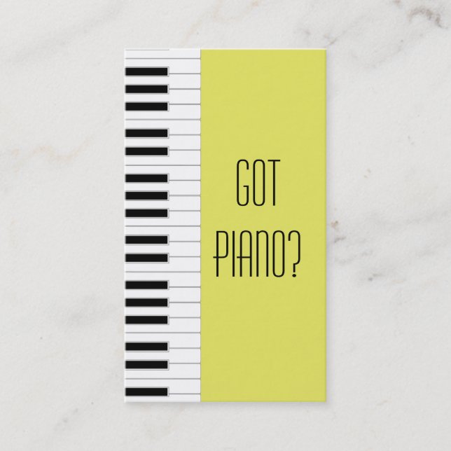 Piano Teacher Studio Pianist Music Musician Business Card (Front)