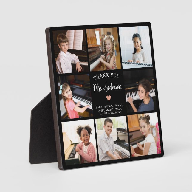Piano Teacher Thank You Gift Photo Collage  Plaque (Front)
