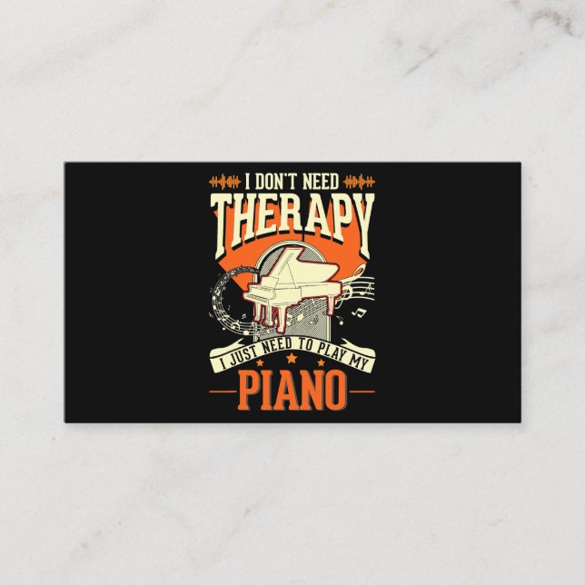 Piano Therapy Piano Player Pianist 3 Business Card (Front)