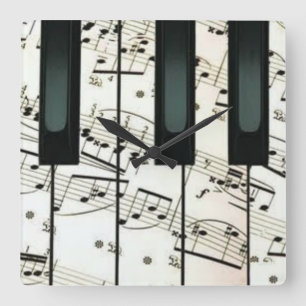Piano throw pillow square wall clock