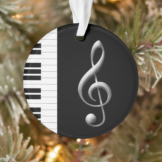 Piano & Treble Clef Ornament (Tree)