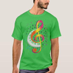Piano Treble Clef Retro Musician Pianist T-Shirt