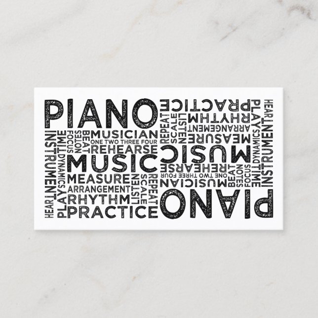 Piano Typography Business Card (Front)