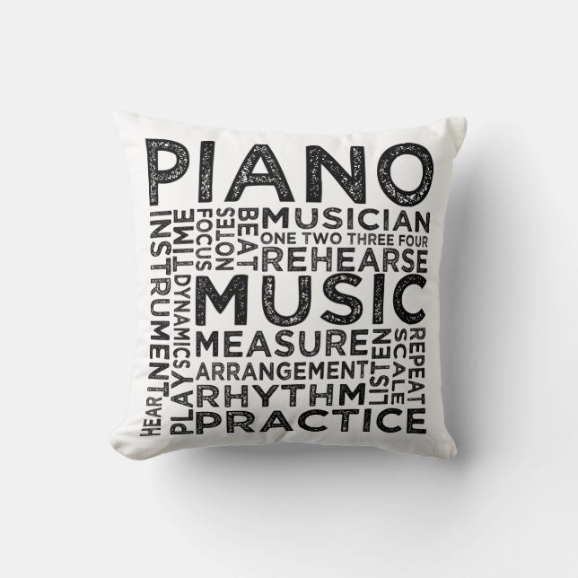 Piano Typography Cushion (Front)