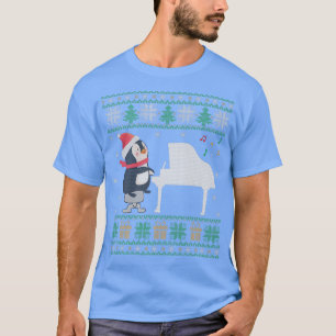 Piano Ugly Christmas Sweater Penguin Xmas Family M