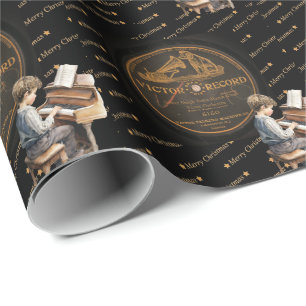 Piano Victor Vintage Music Record Child Wrapping Paper