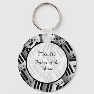 Piano Wedding Black and White Keepsake Key Ring