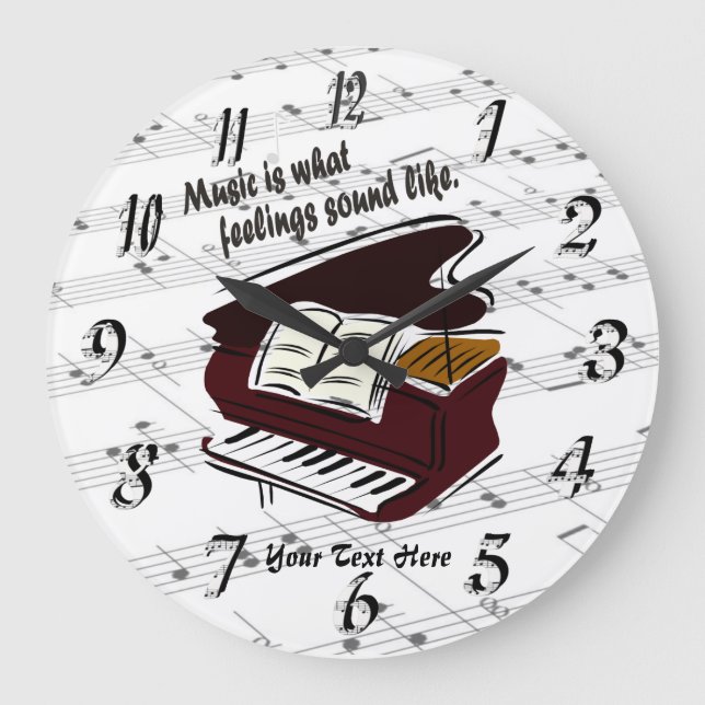 Piano -  What Feelings Sound Like Round Wall Clock (Front)