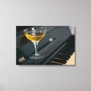 Piano with drink canvas print