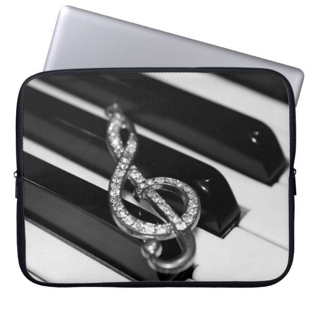 Piano with g-clef laptop sleeve (Front)