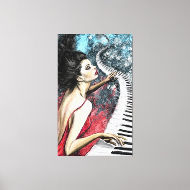 Piano Woman Canvas Print (Front)