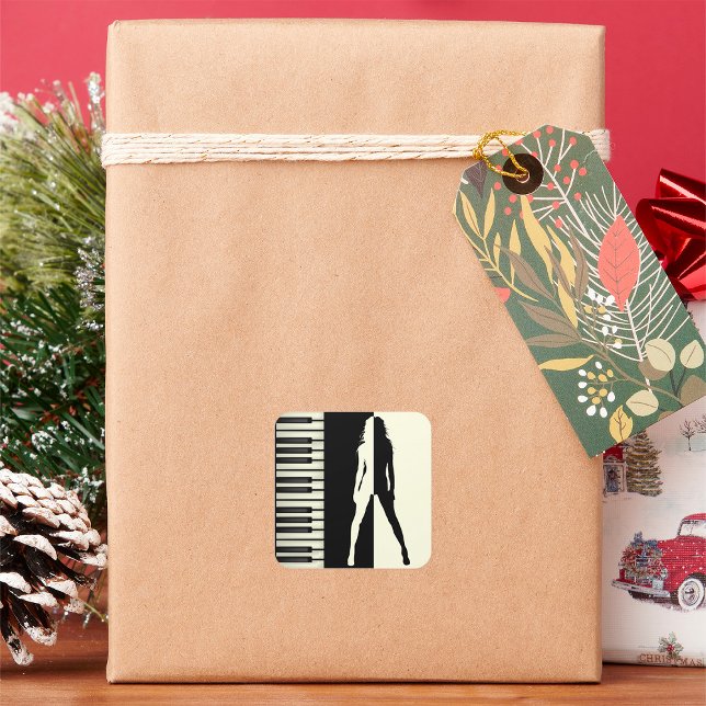 Piano Woman Square Sticker (Creator Uploaded)