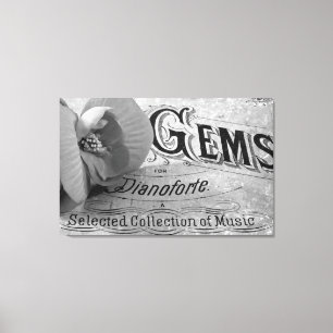 Pianoforte Gems And Begonia Blossom Wrapped Canvas