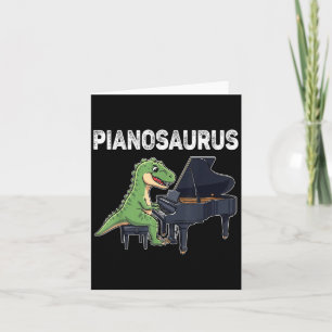 Pianosaurus Funny Dinosaur Playing Piano Kids Musi Card