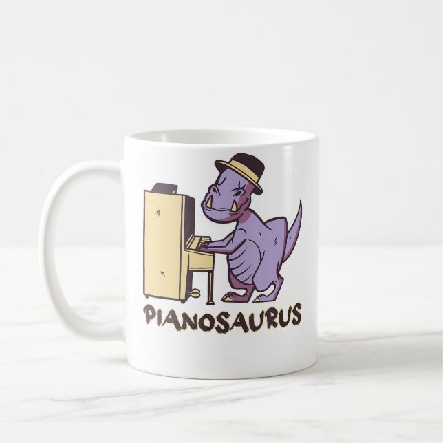 Pianosaurus Piano Coffee Mug (Left)