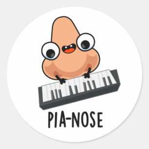 Pianose Funny Piano Nose Pun Classic Round Sticker