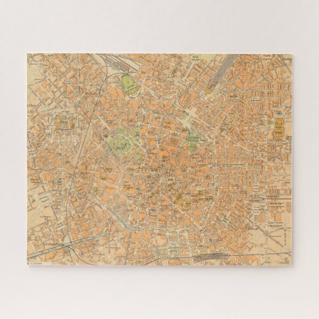 Pianta di Milano - Map of Milan, Italy Jigsaw Puzzle (Horizontal)