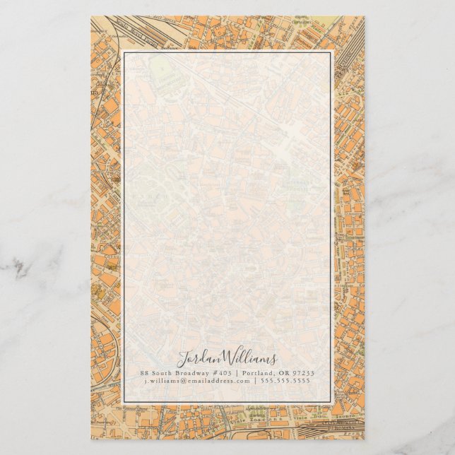 Pianta di Milano - Map of Milan, Italy Stationery (Front)