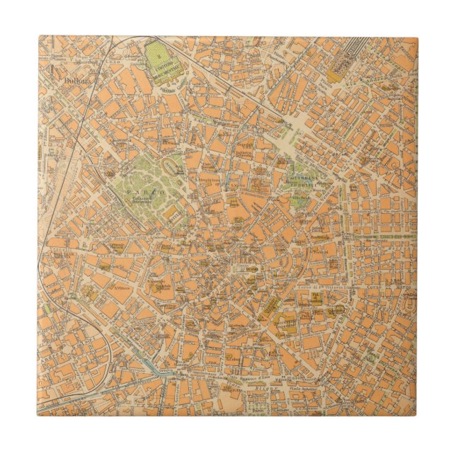 Pianta di Milano - Map of Milan, Italy Tile (Front)