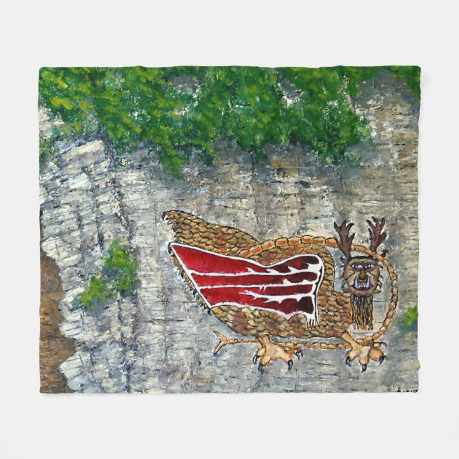 Piasa Bird Illinois Native American Legend Fleece  Blanket (Front (Horizontal))
