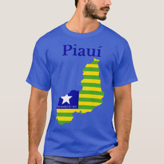 Piaui Map Flag Brazil T-Shirt