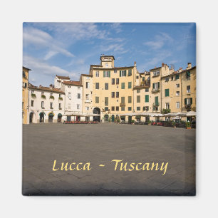 Piazza Anfiteatro in the old town of Lucca Magnet