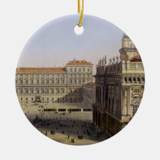 Piazza Castello, Turin, engraved by F. Citterio (c Ceramic Tree Decoration (Front)