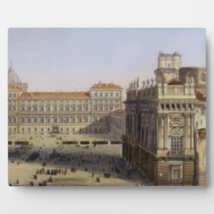 Piazza Castello, Turin, engraved by F. Citterio (c Plaque