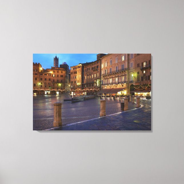 Piazza Del Campo at dusk,Siena. Canvas Print (Front)