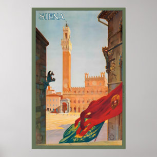 Piazza del Campo Siena Tuscany Italy Vintage Poster