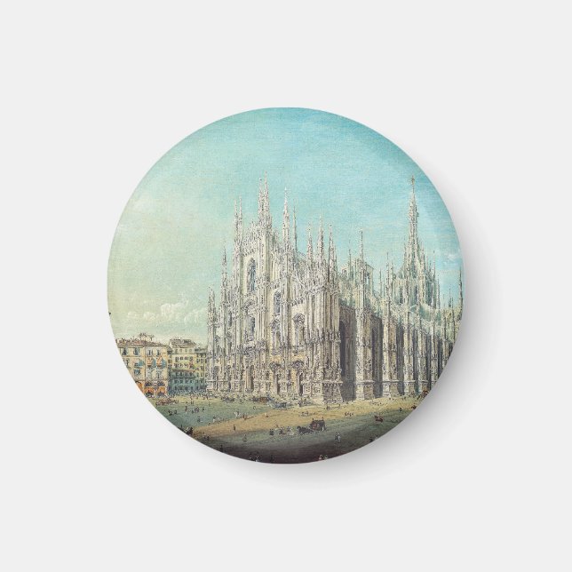 Piazza del Duomo in Milan by Carlo Bossoli   Magnet (Front)