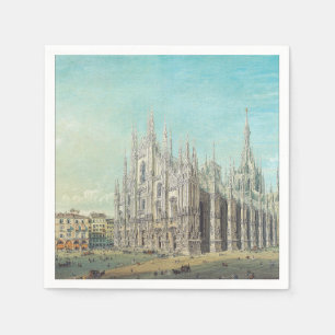 Piazza del Duomo in Milan by Carlo Bossoli   Napkin