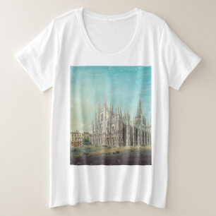 Piazza del Duomo in Milan by Carlo Bossoli   Plus Size T-Shirt