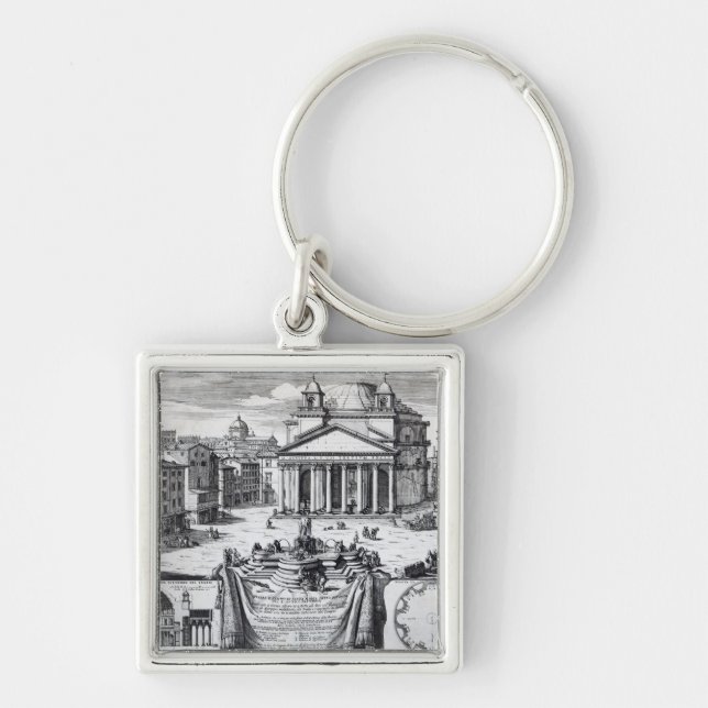 Piazza della Rotonda with a view of Pantheon Key Ring (Front)