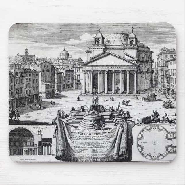 Piazza della Rotonda with a view of Pantheon Mouse Pad (Front)