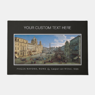 Piazza Navona, Rome art custom door mat