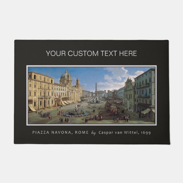 Piazza Navona, Rome art custom door mat (Front)