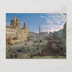 Piazza Navona, Rome art custom postcard