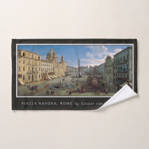 Piazza Navona, Rome art hand towel