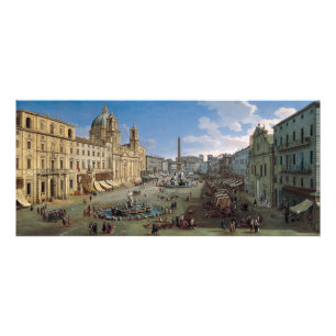 Piazza Navona, Rome art rack card