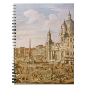 Piazza Navona, Rome, looking South towards Palazzo Spiral Notebook