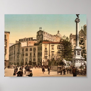 Piazza of Martiri, Naples, Italy classic Photochro Poster