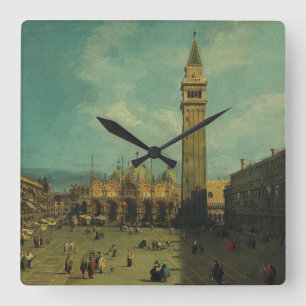 Piazza San Marco by Canaletto Square Wall Clock