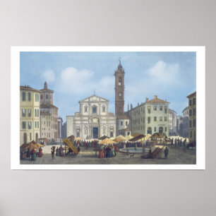 Piazza Santo Stefano from 'Views of Milan and its Poster