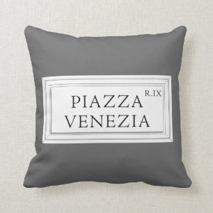 Piazza Venezia, Rome Street Sign Cushion