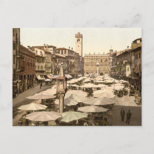 Piazzi delle Erbe, Verona, Italy Postcard