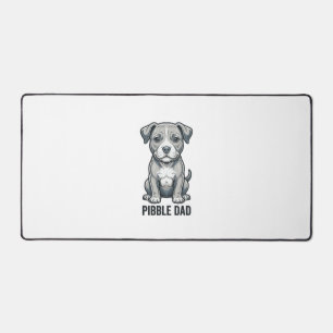 Pibble Dad Vintage Engraving Dog Shirt Design_1 Desk Mat